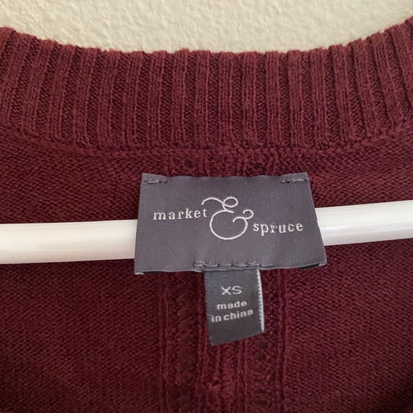 ⬇️LAST CHANCE😳 Market & Spruce XS Burgundy Lightweight Sweater - Picture 3 of 6